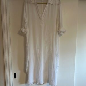 White Long Sleeve Shirt Dress